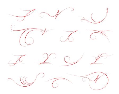 set with different delicate elements for decorationの写真素材