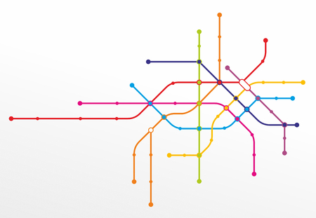 Abstract metro system map with stations and different linesの写真素材