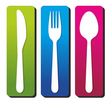 Table utensil on colorfulのイラスト素材