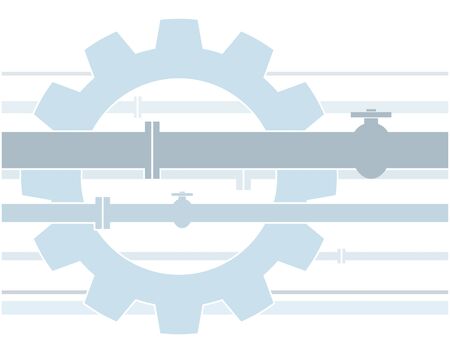 gear wheel and pipe as a symbol for engineeringの写真素材