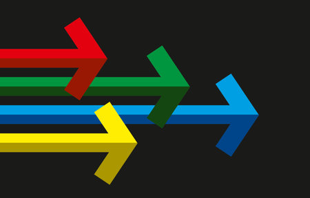 Abstract colored arrows as a sign template