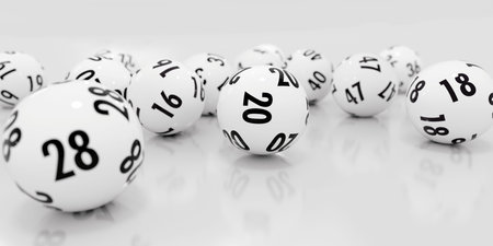 Abstract  of dynamically rolling lottery ballsの写真素材