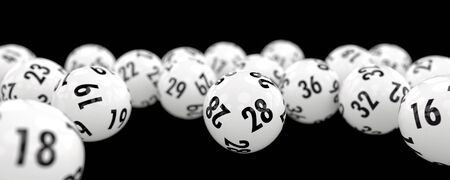 Abstract  of dynamically rolling lottery ballsの写真素材