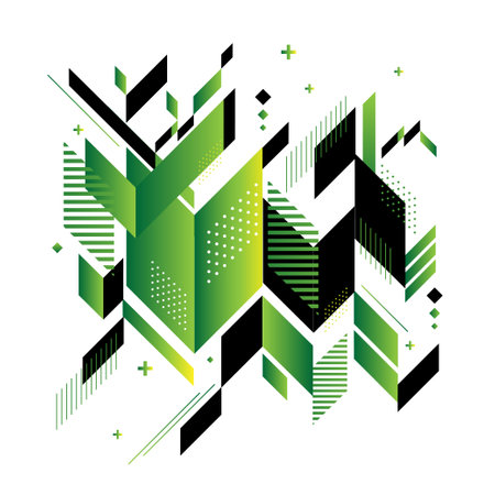 Abstract geometric background. Vector illustration. Green and black colors. Graphic concept for your designの写真素材