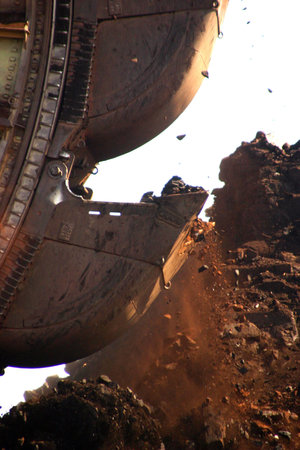 Carbon, coal, brown coal, heavy machine, energy, electricity generation, mining, reduction, building machine, excavatorの写真素材