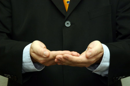 man with open hands