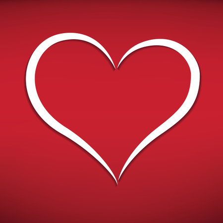 Valentine's day abstract background with cut paper heart. Vector illustrationのイラスト素材