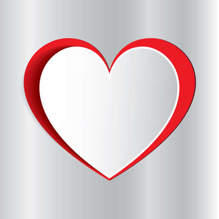 Valentine's day abstract background with cut paper heart. Vector illustrationのイラスト素材