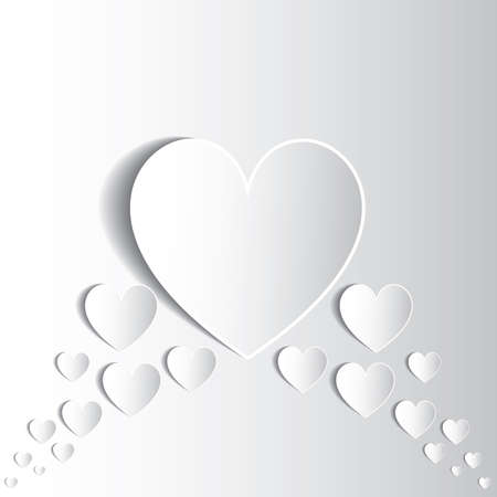 Valentine's day abstract background with cut paper heart. Vector illustrationのイラスト素材
