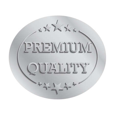 premium quality label on silver backgrounds, Vectorのイラスト素材