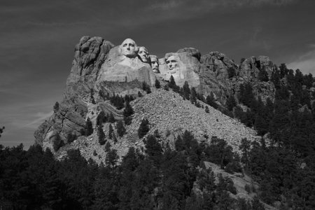 Mt. Rushmore in Black and Whiteのeditorial素材