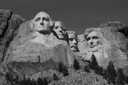 Mt. Rushmore in Black and Whiteのeditorial素材