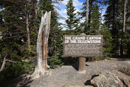 Yellowstone Park - Grand Canyon Signの写真素材