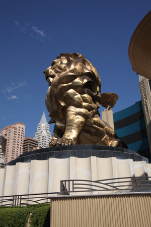 Las Vegas, Nevada - September 18, 2008: Famous lion featured at the MGM Grand Hotel on the famous Las Vegas Stripのeditorial素材