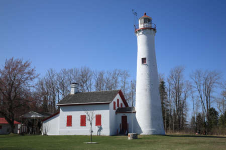 Lighthouse - Sturgeon Point, Michiganの写真素材