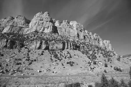 Mountain Range - Wyoming Black and Whiteの写真素材