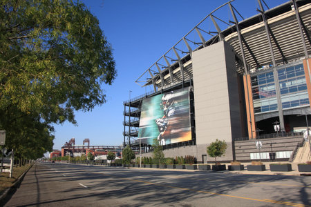 Philadelphia, September 7, 2010: Lincoln Financial Field, home of the NFL Eagles, located in the South Philly sports complex.のeditorial素材