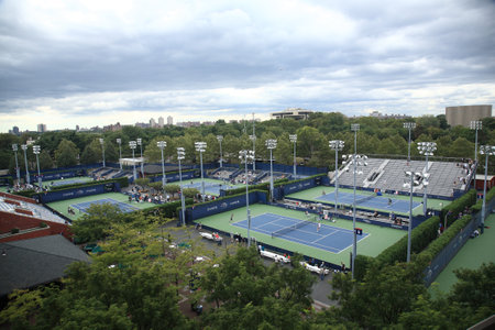 New York - September 9, 2010: Billie Jean King Tennis Center near Arthur Ashe Stadium at the a U.S. Open in Queens, New York City.   のeditorial素材
