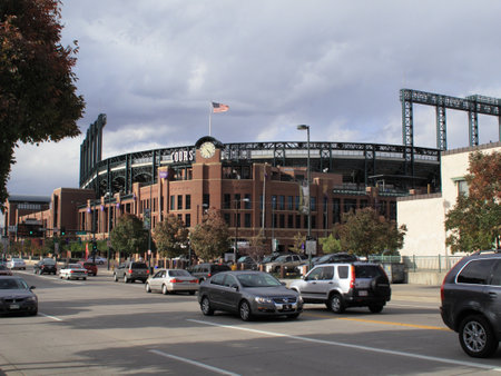 Denver, Colorado - September 30, 2009: Coors Field, downtown home of the Colorado Rockies.のeditorial素材