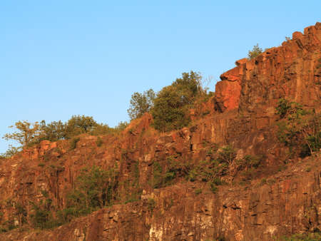 Mountain Rock Formation - Famous Snake Hill mountain top rocky formation at Laurel Park in Secaucus, New Jersey.の写真素材