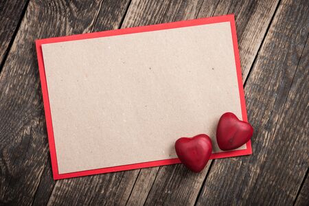 Valentine's day card with heartsの写真素材