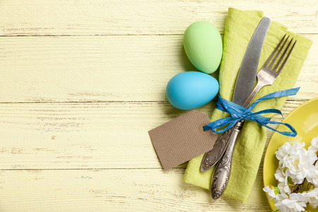 Easter table settingの写真素材