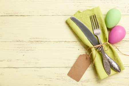 Easter table settingの写真素材