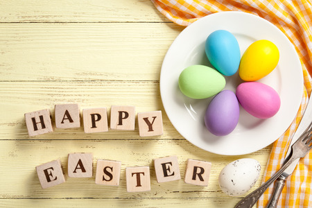 Easter table settingの写真素材