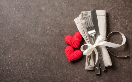 Valentines Day table settingの写真素材