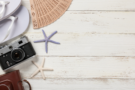 Summer vacation and travel backgroundの写真素材
