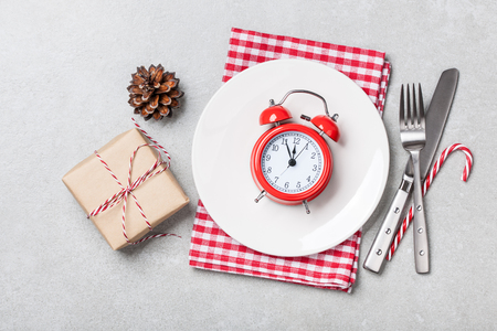 Christmas table settingの写真素材