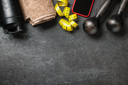Fitness and athletic concept backgroundの写真素材
