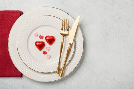 Valentine's Day table settingの写真素材