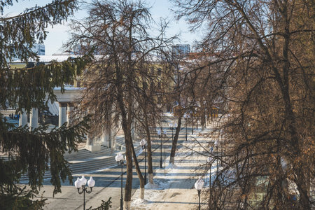 City winter park - view from the window