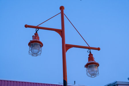 Street lamps, lamps in ship styleの写真素材