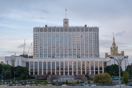 The building of the White House, the Government House of the Russian in Moscow in August 2023の写真素材