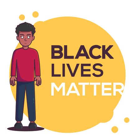 Black Lives Matter. Protest Banner about Human Right of Black People. Black People Vector Illustrationのイラスト素材