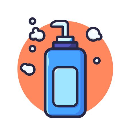 Liquid soap or hand sanitizer vector illustration. Health icon concept isolated. Flat cartoon styleのイラスト素材