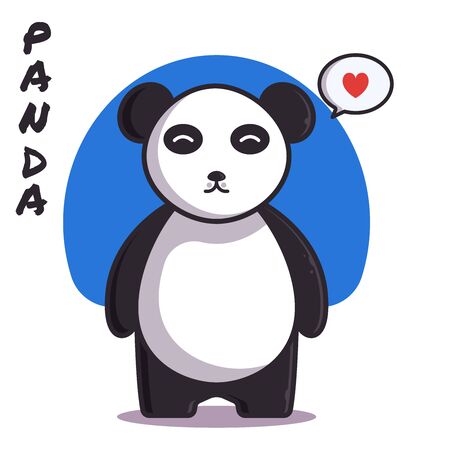 Cute Panda Vector Illustration. Flat Cartoon Styleのイラスト素材