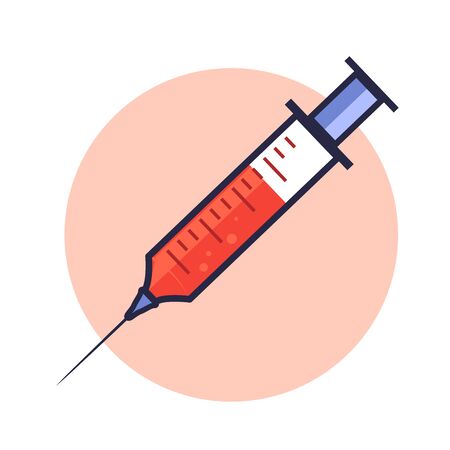 Injection vector illustration. Health icon concept isolated. Flat cartoon styleのイラスト素材
