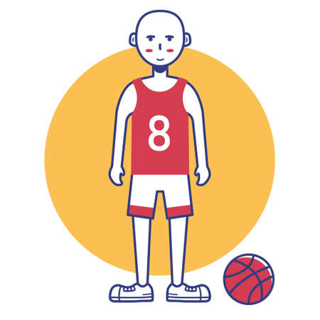 basketball player character. character icon. premium vectorのイラスト素材