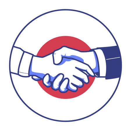 business hand shake illustration. premium vectorのイラスト素材