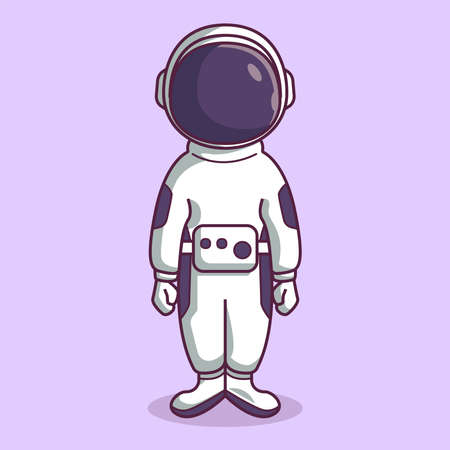 Astronaut character cartoon illustrationのイラスト素材