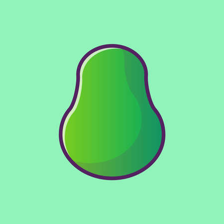 Avocado cartoon icon illustrationのイラスト素材
