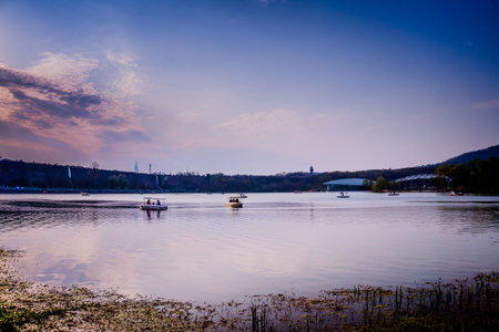 China lake eastern suburbs of Nanjing, Jiangsuの写真素材