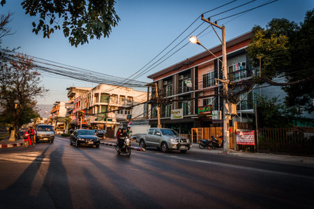 town at Thailand, Chiang Maiのeditorial素材