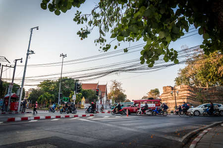 car road taken in Thailand, Chiang Maiのeditorial素材