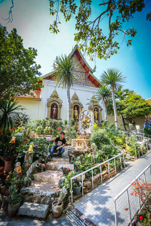 tourist at temple Chiang Mai, Thailandのeditorial素材