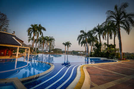 swimming pool at hotel Chiang Mai, Thailandのeditorial素材