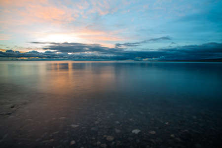 Qinghai Lake dawnの写真素材